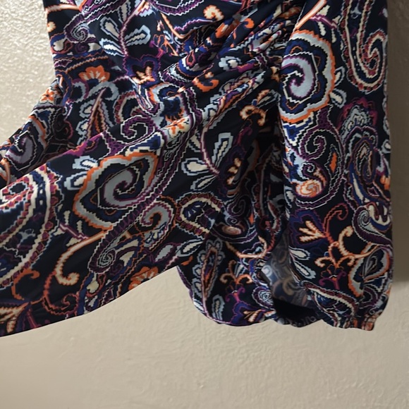 Lands End Swim Women’s One Piece Swim Dress Paisley Navy 6 - Picture 2 of 7